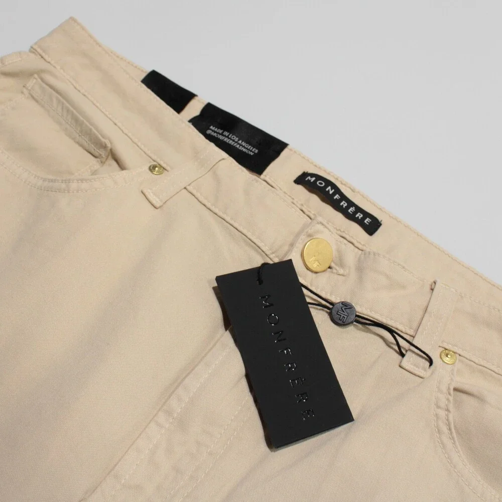 Monfrere NWT Jeans Size 38 US Deniro Slim Straight in Beige Cotton Blend